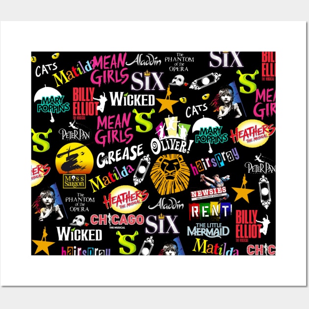 Broadway Musicals Face Mask Wall Art by KsuAnn